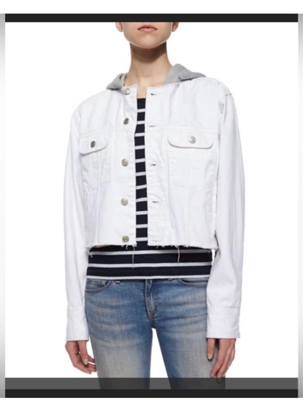 Rag and bone jean jacket with hoodie